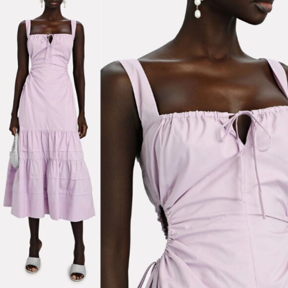 Nicholas Betty Ruched Cut-Out Midi Dress 17582 - Picture 1 of 11